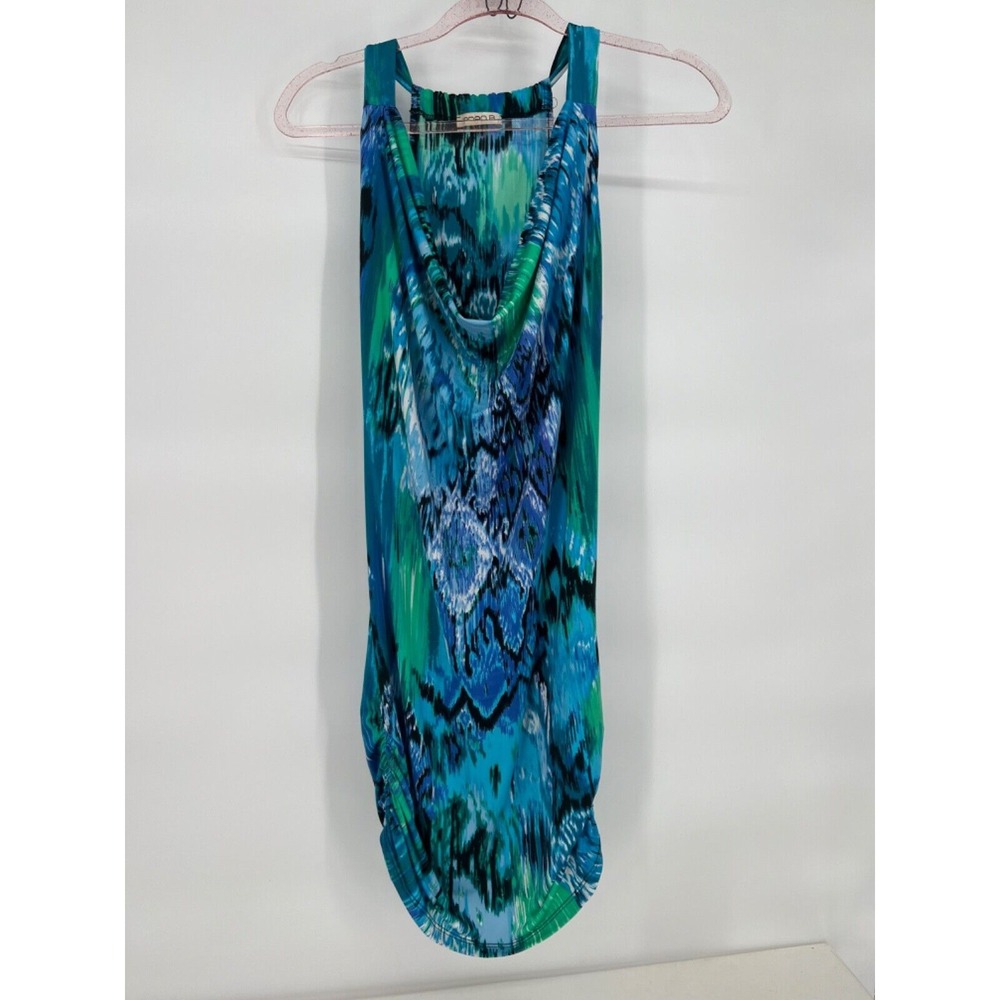 Arden B Blue Bodycon Dress Women Sz M Halter Top Stretch Slinky‎ Party